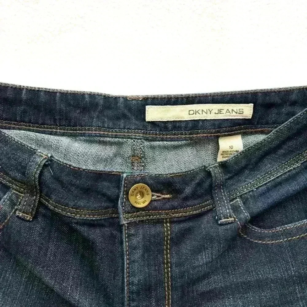 DKNY Dark Blue Flare & Wide Leg Jeans - Picture 9 of 13
